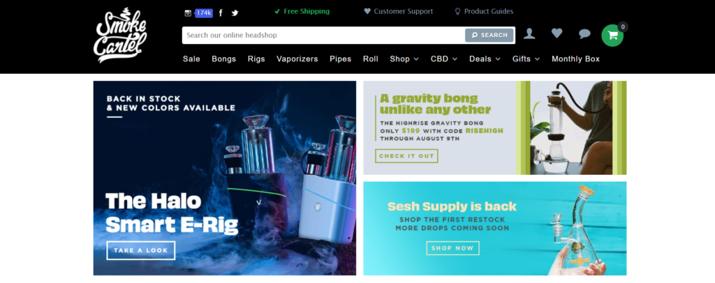 Example of an online store selling restricted products